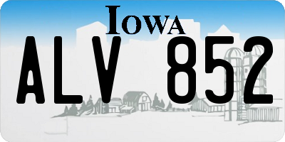IA license plate ALV852