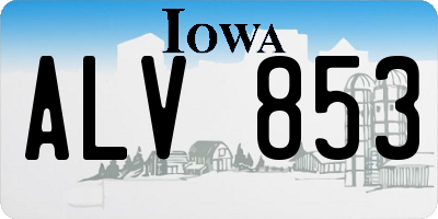 IA license plate ALV853
