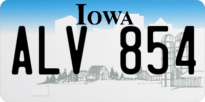 IA license plate ALV854