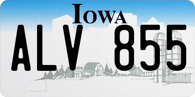 IA license plate ALV855