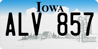 IA license plate ALV857