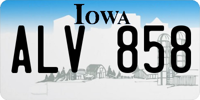 IA license plate ALV858