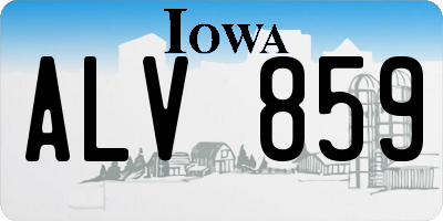 IA license plate ALV859