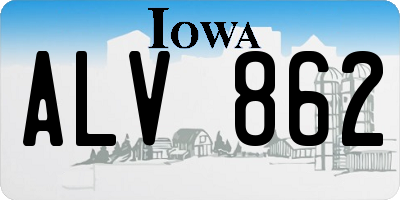 IA license plate ALV862