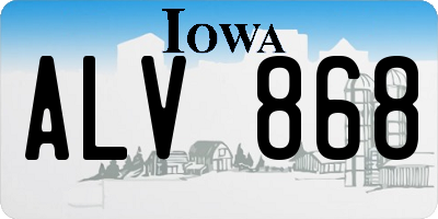 IA license plate ALV868