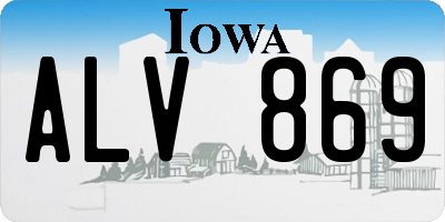 IA license plate ALV869