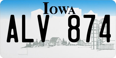 IA license plate ALV874