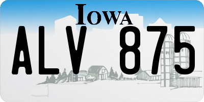 IA license plate ALV875