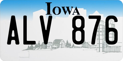 IA license plate ALV876