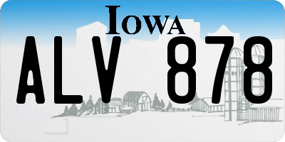 IA license plate ALV878