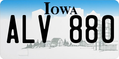 IA license plate ALV880