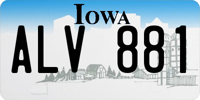 IA license plate ALV881
