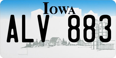 IA license plate ALV883