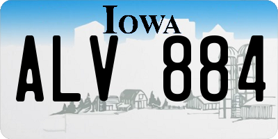 IA license plate ALV884