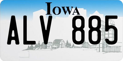 IA license plate ALV885