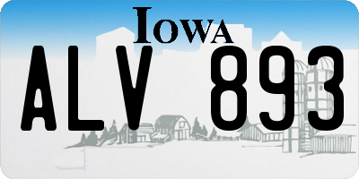 IA license plate ALV893