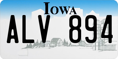 IA license plate ALV894