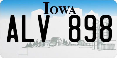 IA license plate ALV898