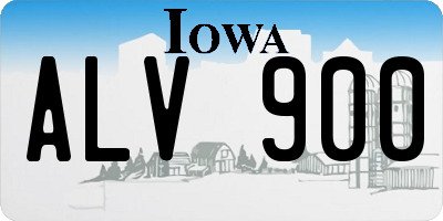 IA license plate ALV900