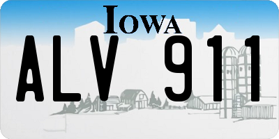 IA license plate ALV911