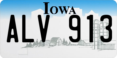 IA license plate ALV913