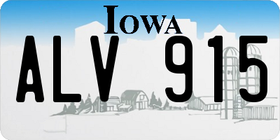 IA license plate ALV915