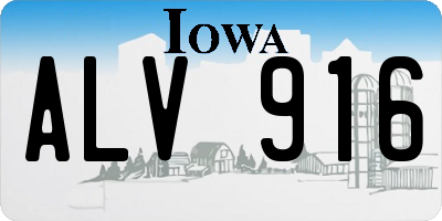 IA license plate ALV916