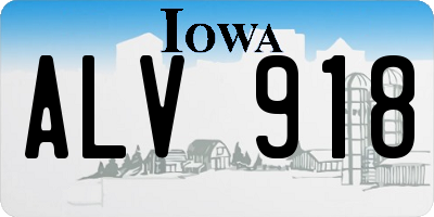 IA license plate ALV918