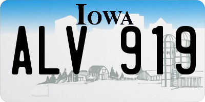 IA license plate ALV919