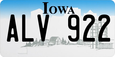 IA license plate ALV922