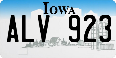 IA license plate ALV923