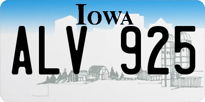 IA license plate ALV925