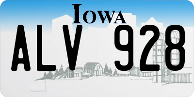 IA license plate ALV928