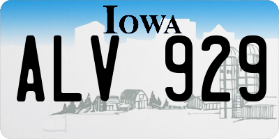 IA license plate ALV929