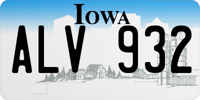 IA license plate ALV932