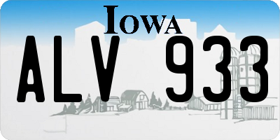 IA license plate ALV933