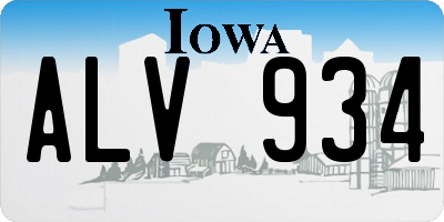 IA license plate ALV934