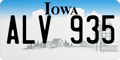 IA license plate ALV935