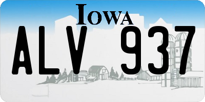 IA license plate ALV937