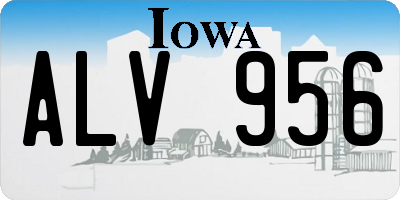 IA license plate ALV956