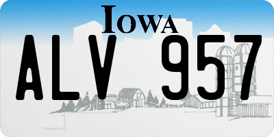 IA license plate ALV957
