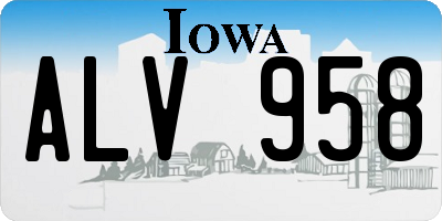 IA license plate ALV958
