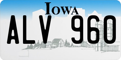 IA license plate ALV960