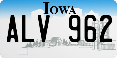 IA license plate ALV962
