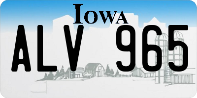 IA license plate ALV965