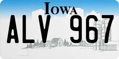 IA license plate ALV967