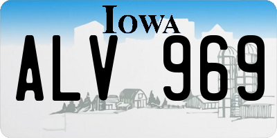 IA license plate ALV969