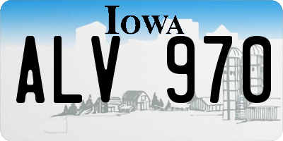IA license plate ALV970