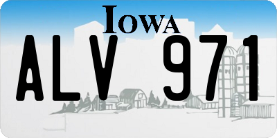 IA license plate ALV971