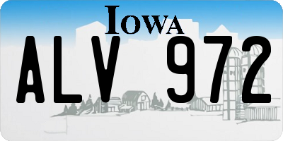 IA license plate ALV972